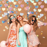 52Ft Shiny Corlorful Glitter Laser Love-Heart Garland Photo Booth Props For Girl Birthday Party Decorations Eras Themed Birthday Banner Supplies Themed Decor Eras Themed Party Decorations