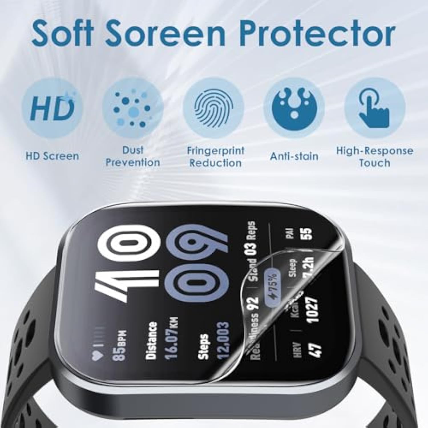 6 Pack Screen Protector Compatible For Amazfit Bip 6, Hd Tpu Protective Film Compatible With Amazfit Bip 6 Smart Watch 46Mm