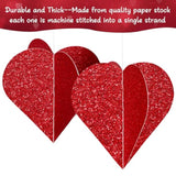 3D Red Heart Paper Garland Valentines Day Decorations 59Ft Heart Hanging Streamer Banner Valentines Hanging String Hearts For Valentine'S Day Wedding Birthday Bachelorette Engagement Party, 6 Pack