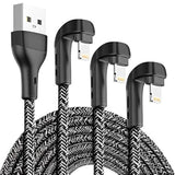 3Pack 90 Degree Iphone Charger 6Ft, Apple Mfi Certified 6 Feet Lightning Cord Long, Nylon Right Angle 6 Foot Charging Cable For Apple Iphone 14 Pro Max/14/13Pro/12 Mini/11/X/Xs/Xr/8 Plus/7/6/5/Ipad