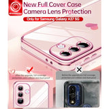 Luxury Pink Heart Plating Phone Case for Samsung Galaxy A37-5G