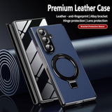 For Samsung Galaxy Z Fold 7 Magnetic Case With Privacy Screen Protector, Hinge Protection & Compatible Magsafe & Ring Kickstand,Slim Fit Protective Phone Case For Galaxy Z Fold7 Case,Blue