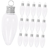 Small Light Bulb Candy Bottle Ornament Container Cajitas De Para Stocking Stuffer Hanging Light Fillable Bulb Clear Christmas Baubles Candy 24Pcs