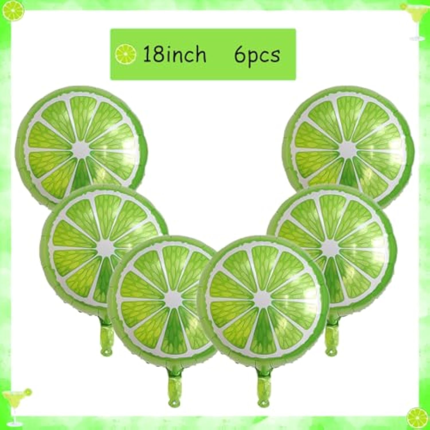 10Pcs Margarita Balloon Lime Fruit Balloons Lemon Mylar Balloons For Margs And Matrimony Bachelorette Summer Fruit Themed Birthday Baby Shower Wedding Party Decorations