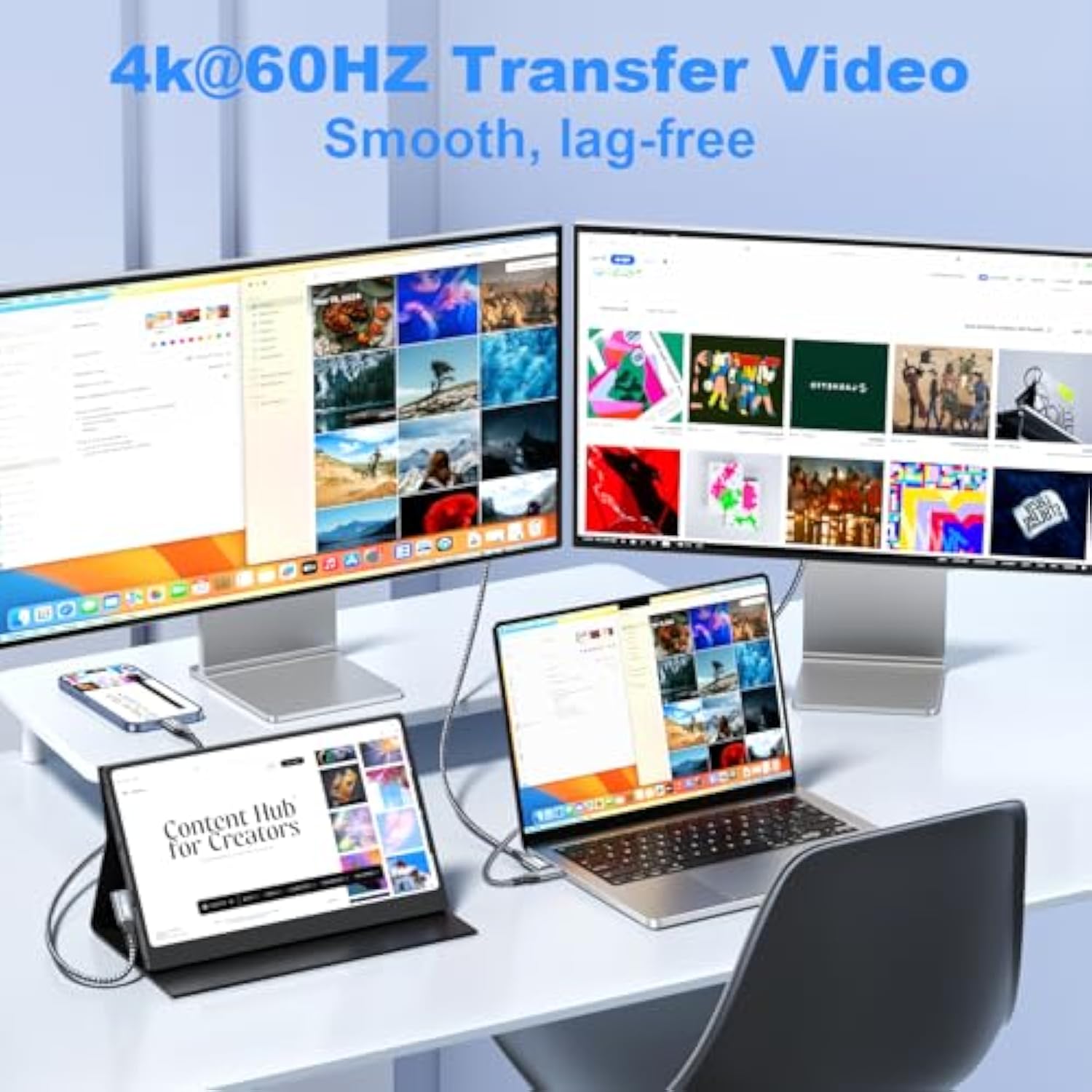 Right Angle Usb C 3.2 Gen 2X2 Cable 3Ft, 20Gbps Data Transfer, 4K@60Hz Video, 100W Pd Charging, Nylon Full-Featured Cable For Macbook Pro, Iphone 16/15, External Ssd, Usb C Monitor Display & Carplay