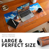 Extra Large Gaming Mouse Pad, Cute Computer Desk Mat, 35.5X15.7 Inches, 4Mm Thick Non-Slip Rubber Base, Water Resistant For Home/Office