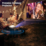 Mini Projector With Wifi, 1080P Full Hd Outdoor Movie Projector, Portable Projector Compatible With Tv Stick/Ios/Android/Tv Stick/Pc/Ps5, For Home Theater & Outdoor Movies