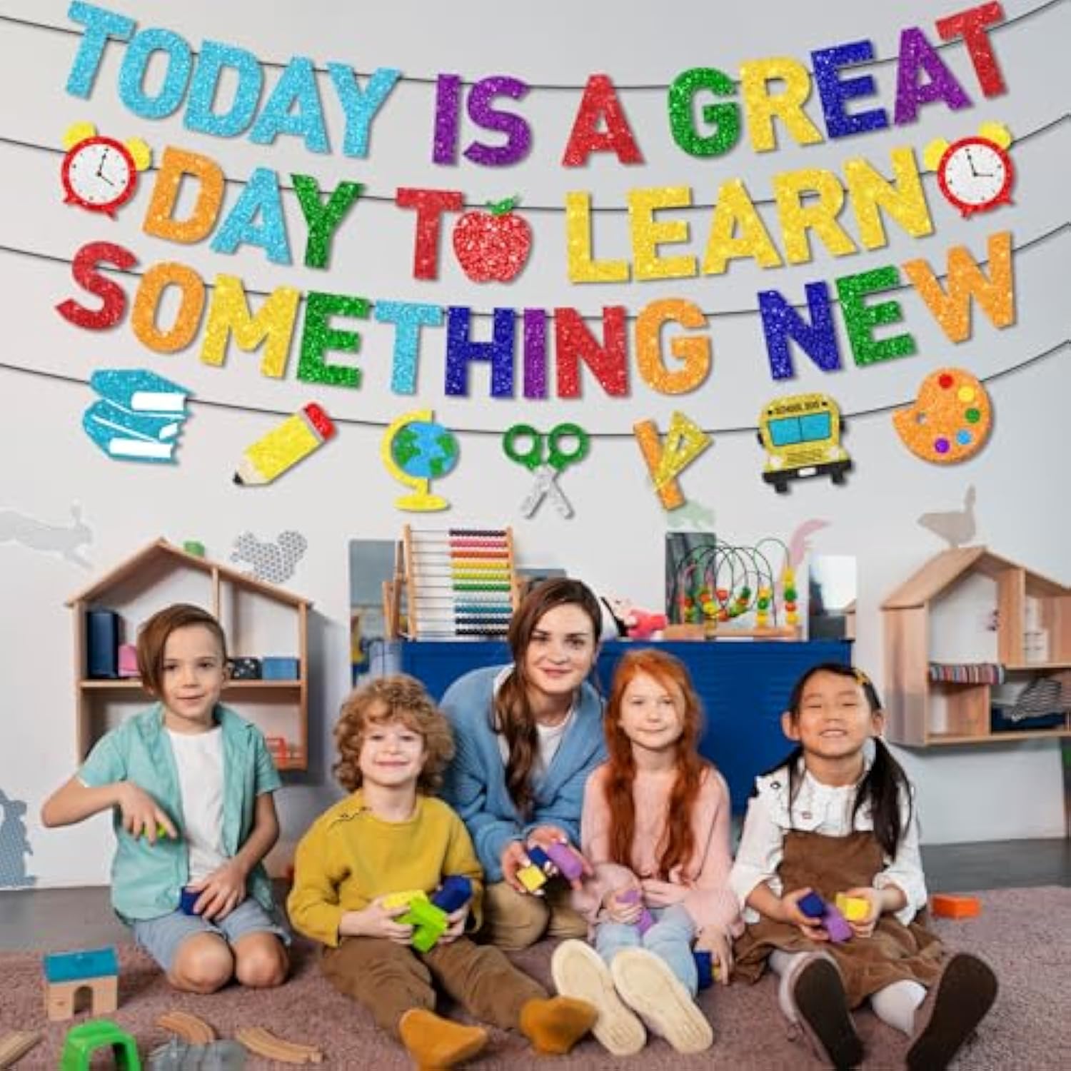 Welcome to School Banner 'Today is a Great Day to Learn' First Day Decorations
