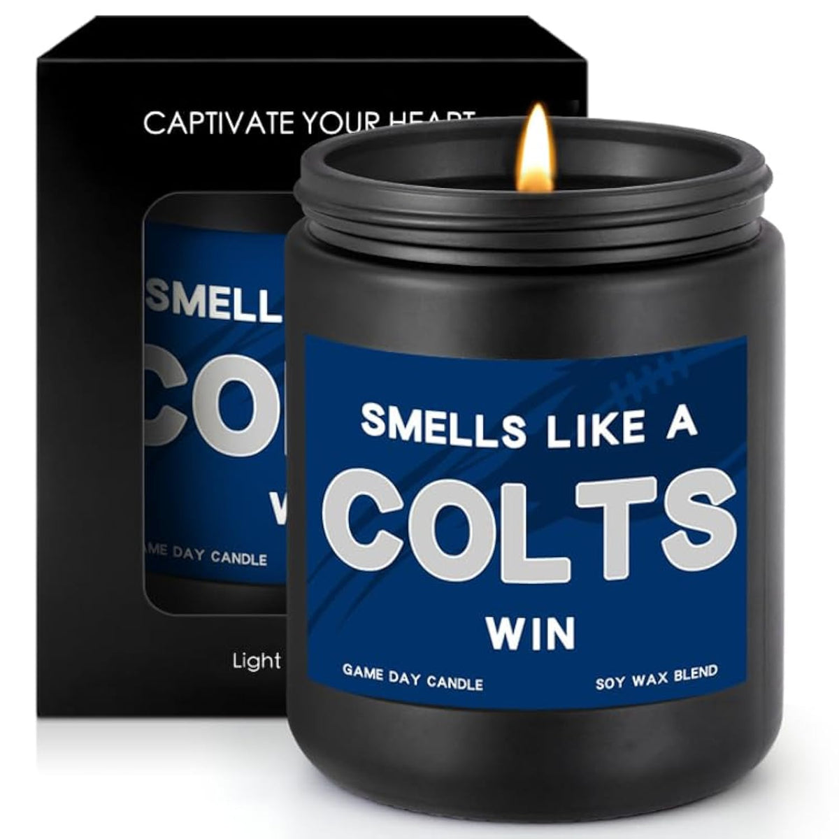 Smells Like A Colts Win Scented Candle Football Themed Merch Fan Shop Men Women Sport Stuff Gear Decor Indianapolis Team Accessorie Ornaments Boyfriend Bf Naughty Weird Cool Special Present Funny Gift