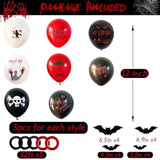61pcs Halloween Scary Party Balloons Black Red Bloody Handprint Skeleton Skull Bats Party Decor