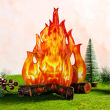 2 Set Fake Fire Fake Flame Camping Decoration 3D Cardboard Campfire Centerpiece Artificial Flames Campfire Party Decoration For Camp Bachelorette Christmas Party(16 X 13 Inch,Gold Orange)