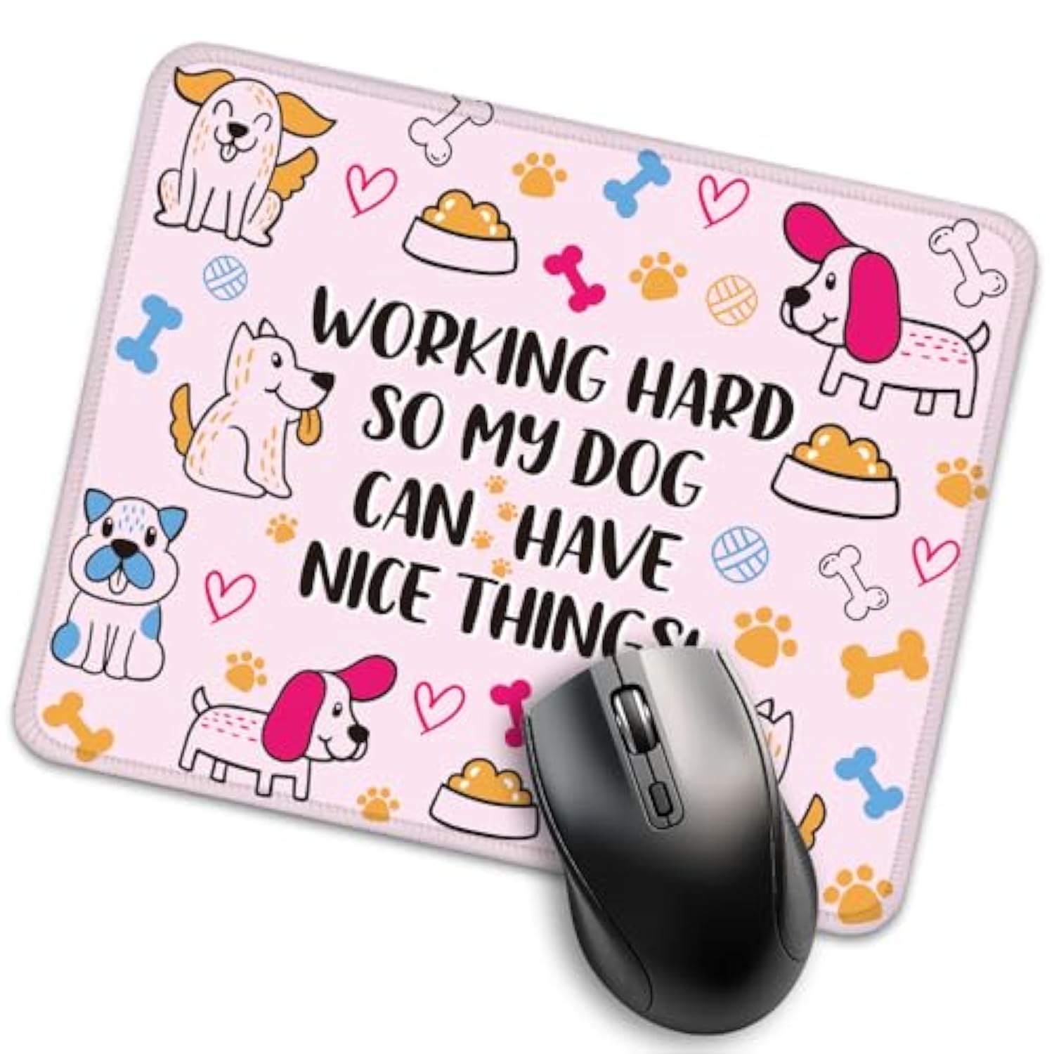 I Work Hard So My Dog Can Have Nice Things Funny Mouse Pad For Desk, Dog Lover Gifts, Cute Mousepad Gifts For Dog Mom Friend, Office Gifts For Colleagues Pet Lover, New Job Gifts For Intern