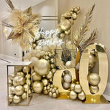 Metallic Gold Balloons, 12Inch Chrome Light Gold Balloons 30Pcs Champagne Gold Metallic Party Balloons Golden Helium Latex Balloon For Birthday Baby Bridal Shower Boho Wedding Party Decorations