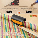 2 Pack Wrapping Paper Cutter With 3 Replaceable Blades,Slider Wrap Cutter For Gift Wrapping Accessories,Gift Wrap Cutter Tool For Holiday Gift Wrapping, Paper Roll Cutter For Birthday Christmas