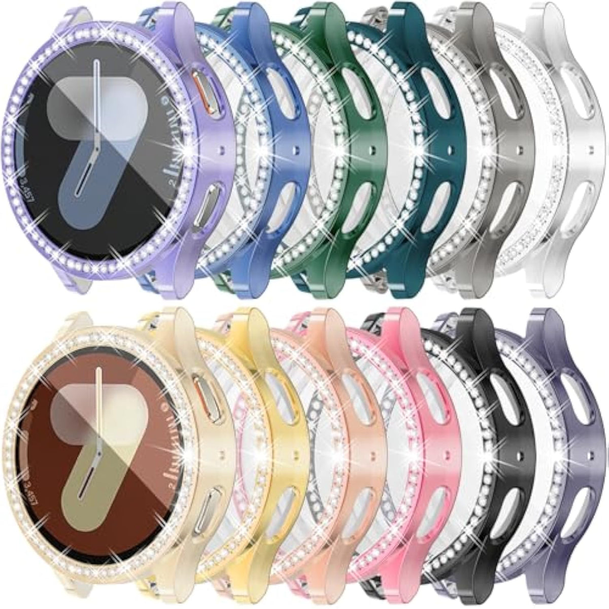 [12Pack] Bling Case Compatible With Samsung Galaxy Watch 7 40Mm 2024 Screen Protector, Hd Full Protection Flexible Tpu Watch Bumper Cover Anti Scratch Samsung Watch 7 Accessory (40Mm)