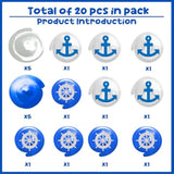 20Pcs Nautical Hanging Swirls - Ship Anchor Baby Shower Party Supplies, Nautical Sailor Birthday Bachelorette Party Hanging Decor, Foil Swirls Ceiling Decorations