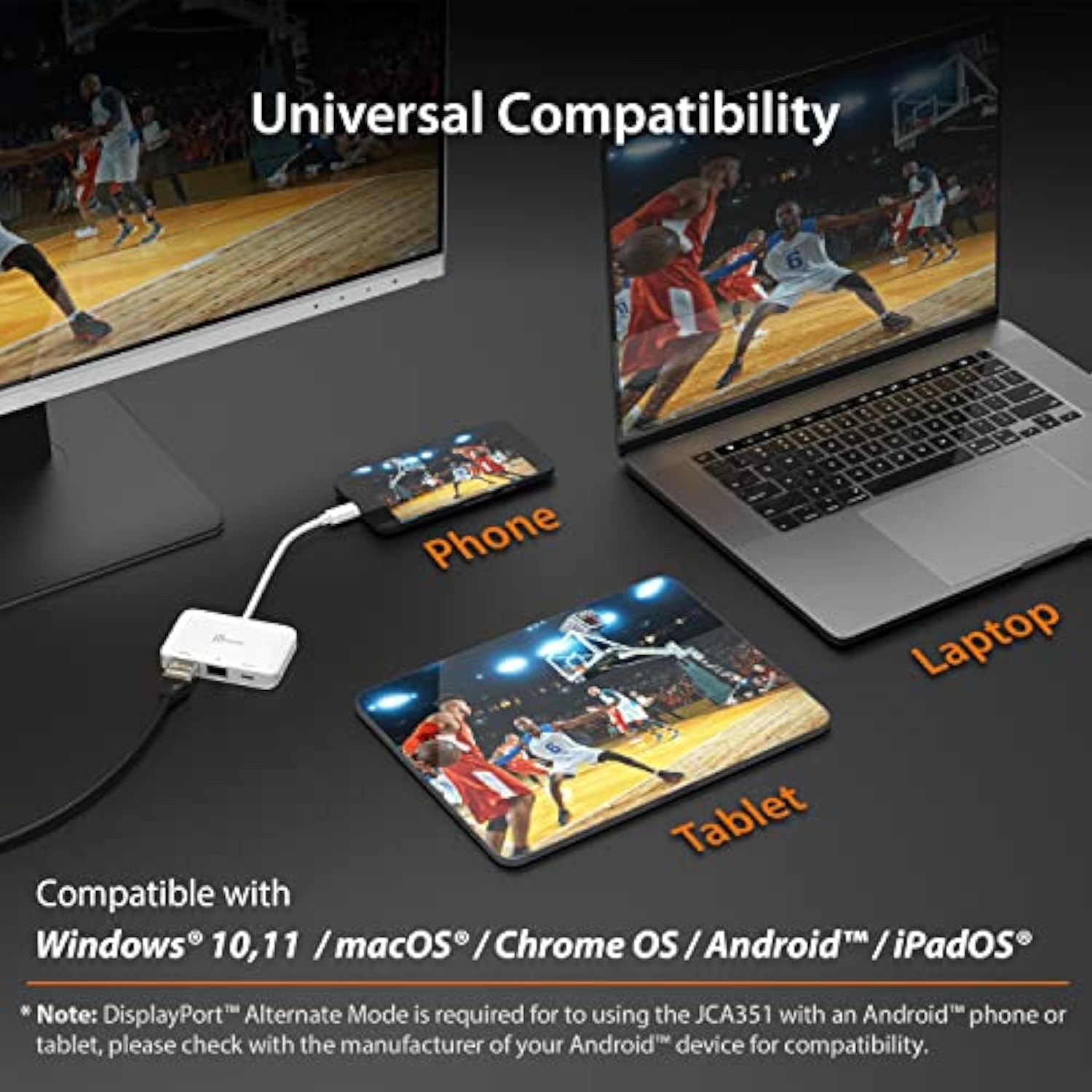 j5create USB Type C to 4K HDMI and Gigabit Ethernet with PD 100W Pass-Through