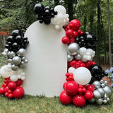 60 Red Black Balloons Double Stuffed 12inch Metallic Silver Party Decor