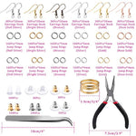 Hypoallergenic Earrings Hooks 2500Pcs Earrings Making Kit Earring Hooks With Jump Rings Earring Backs Pliers Tweezers Jump Ring Opener For Diy Jewelry Making