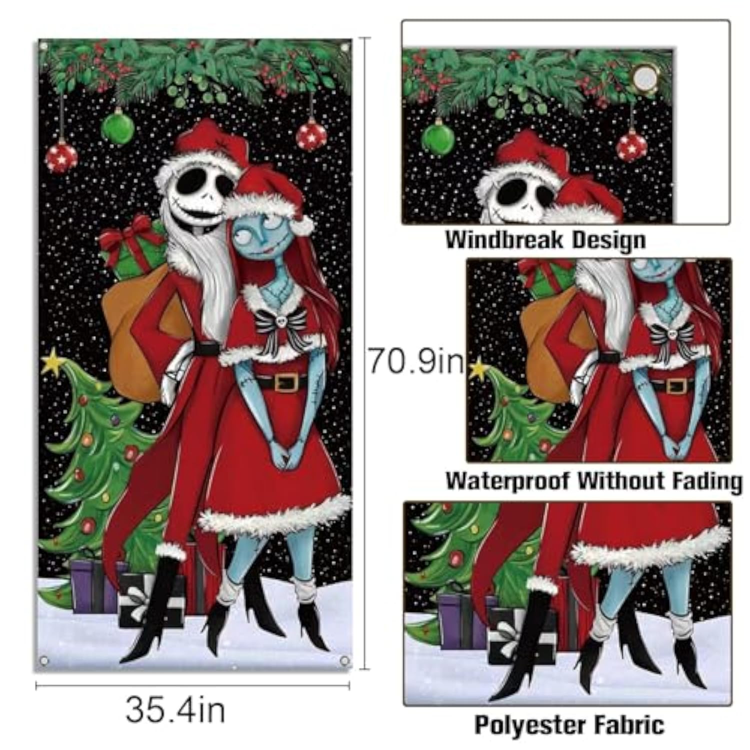 Christmas Door Cover Merry Christmas Xmas Winter Holiday Party Front Door Banner Photography Home Porch Decoration