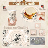 Western Cowboy Birthday Party Decorations Rodeo Wild West Party Supplies - Happy Birthday Banner, Hanging Swirl, Western Tablecloth, Rodeo Plates And Napkins Set For Cowgirl Party Decors