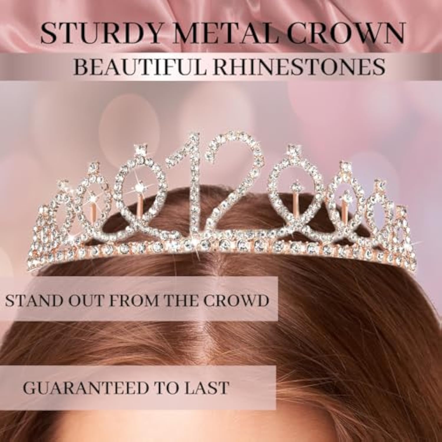 12Th Birthday Decorations Balloon Set Women'S Arch, Rose Gold 12Th Birthday Banner And Party Tablecloth, Belt And Tiara, Pink Gold 12Th Balloon, Pink Birthday Cake Top, Latex Balloon * 60