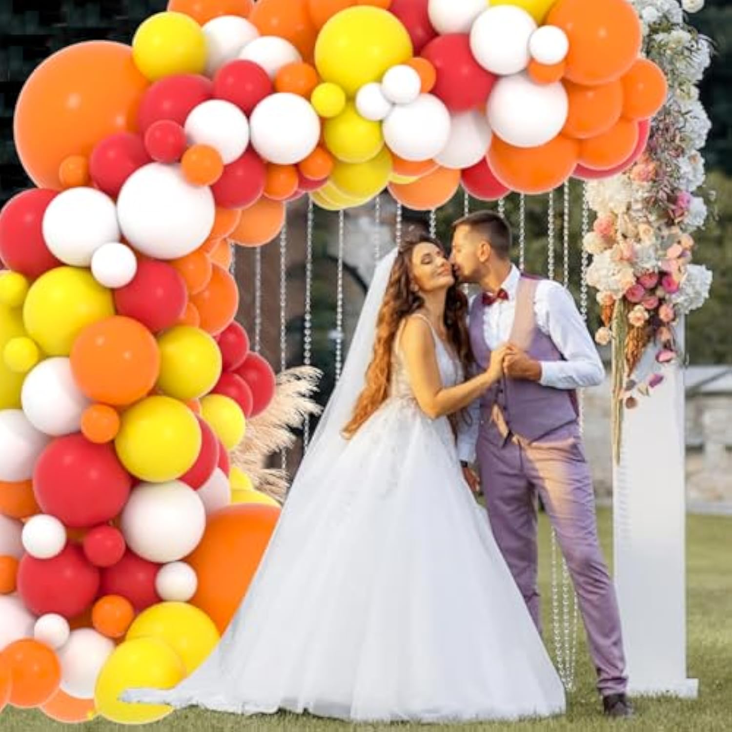 Red Yellow Orange White Balloon Arch Kit 127PCS Firetruck Birthday Baby Shower Party
