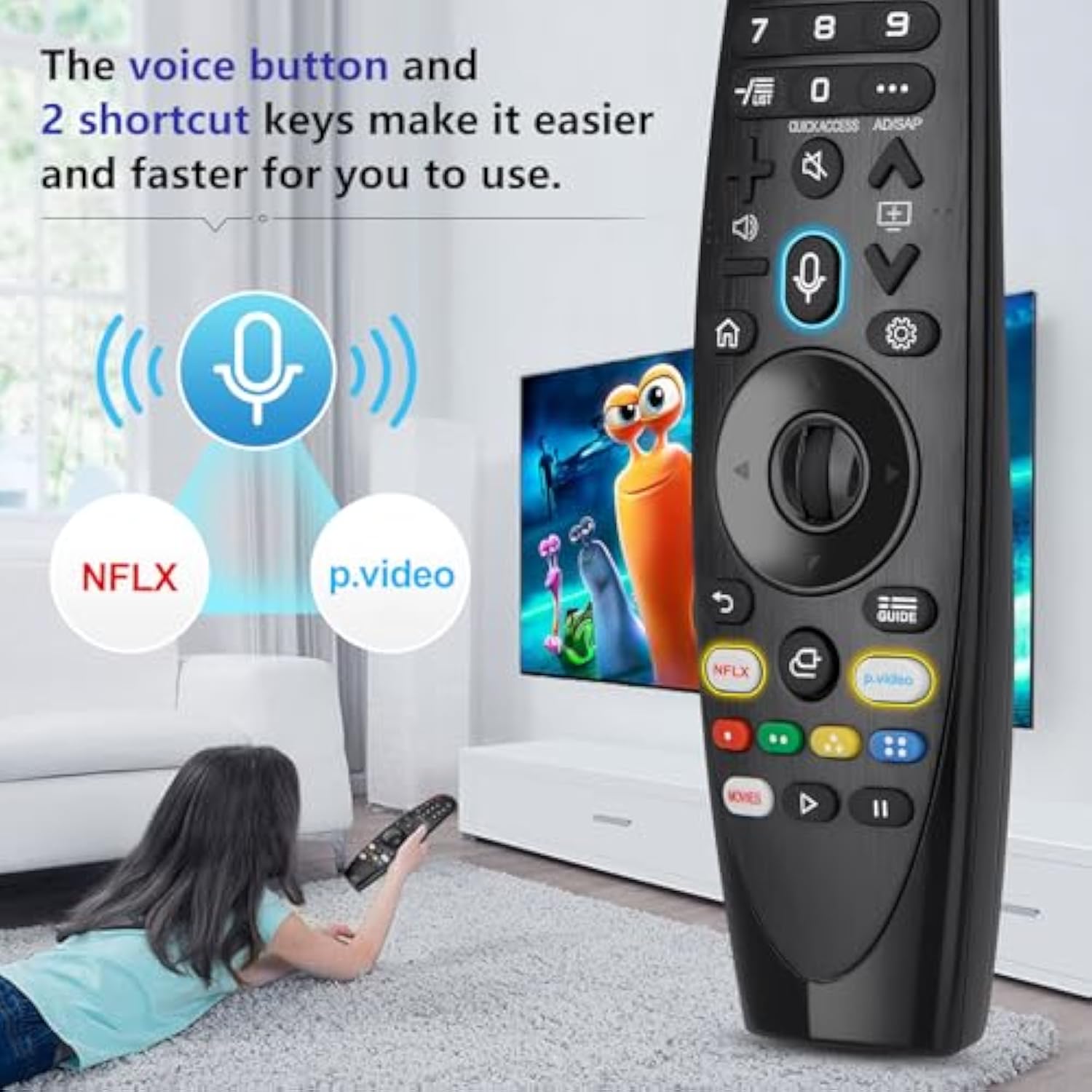 Voice Replacement Magic-Remote-Control For Lg-Smart-Tvs,For Lg Oled Uhd Qned Nanocell 4K 8K Models,For Lg An- An-Mr19Ba Akb75855501 Remote With Pointer,Voice Function