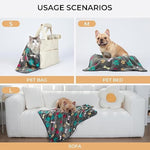 1 Pack 3 Blankets Fluffy Premium Fleece Pet Blanket Flannel Paw Printed Throw For Dog Cat(Small 23X16'', Grey/Brown/Blue)