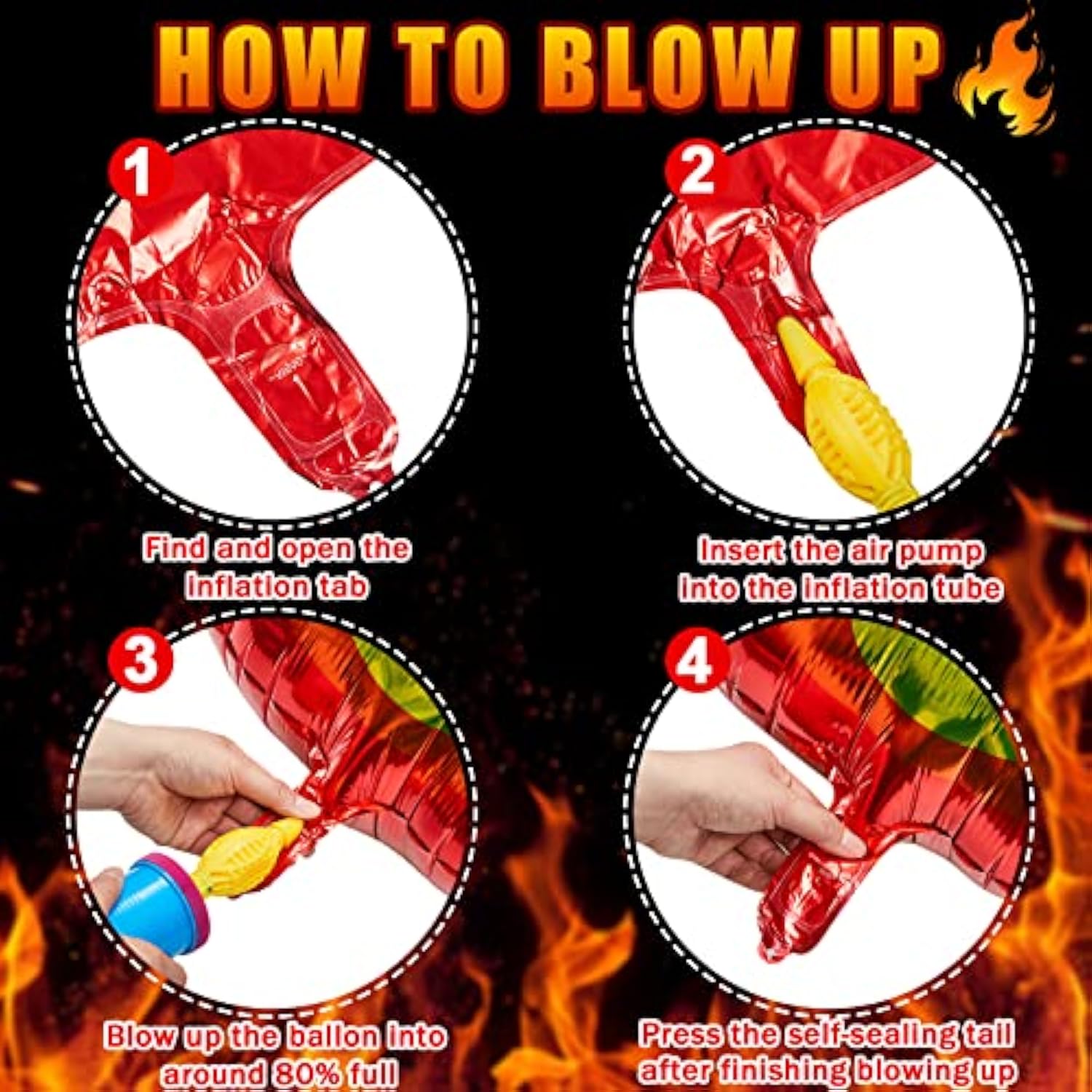 18pcs Fire Truck & Flame Balloons for Firefighter Birthday or Campfire Theme Party Decor