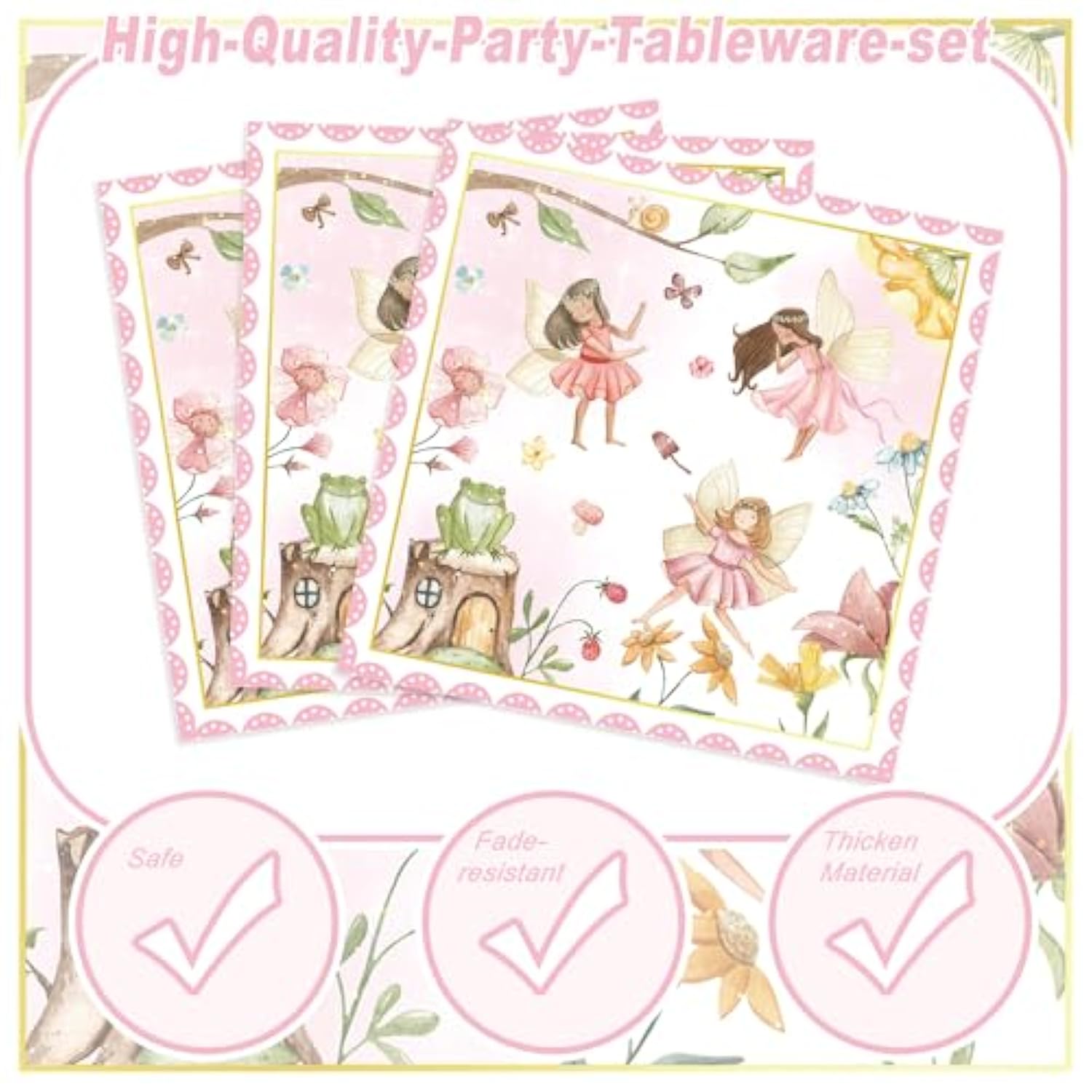 120Pcs Fairy Party Supplies For Girls 1St 2Rd First Birthday Fairies Enchanted Themed Baby Shower Party Decorations Garden Flower Tableware Set Paper Plates Napkins Forks For 20 Guests