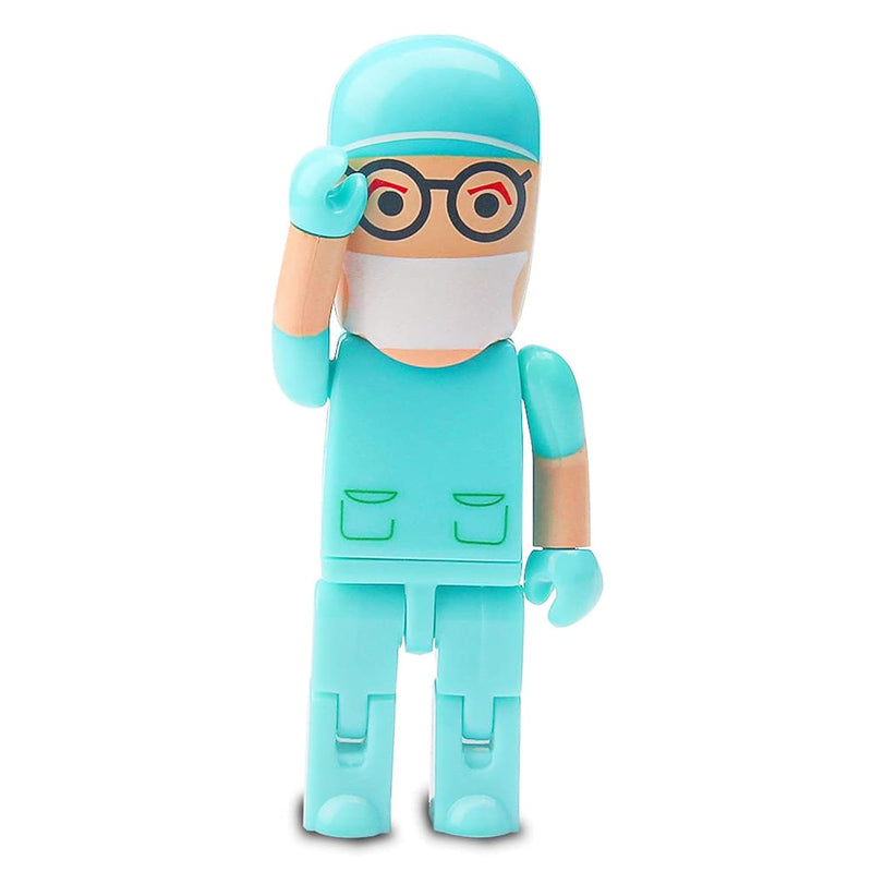 Novelty Usb Flash Drive 64Gb, Doctor Robot Toy Character Thumb Jump Drive For