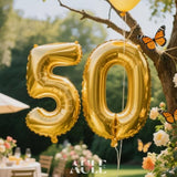 40 Inch Jumbo Gold Foil Mylar Number Balloons For Men Women 50Th Birth