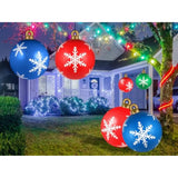 2 Pcs 24 Inch Giant Inflatable Christmas Balls,Large Outdoor Inflatable Christmas Balls For Yards, Lawns, Porches, Garde