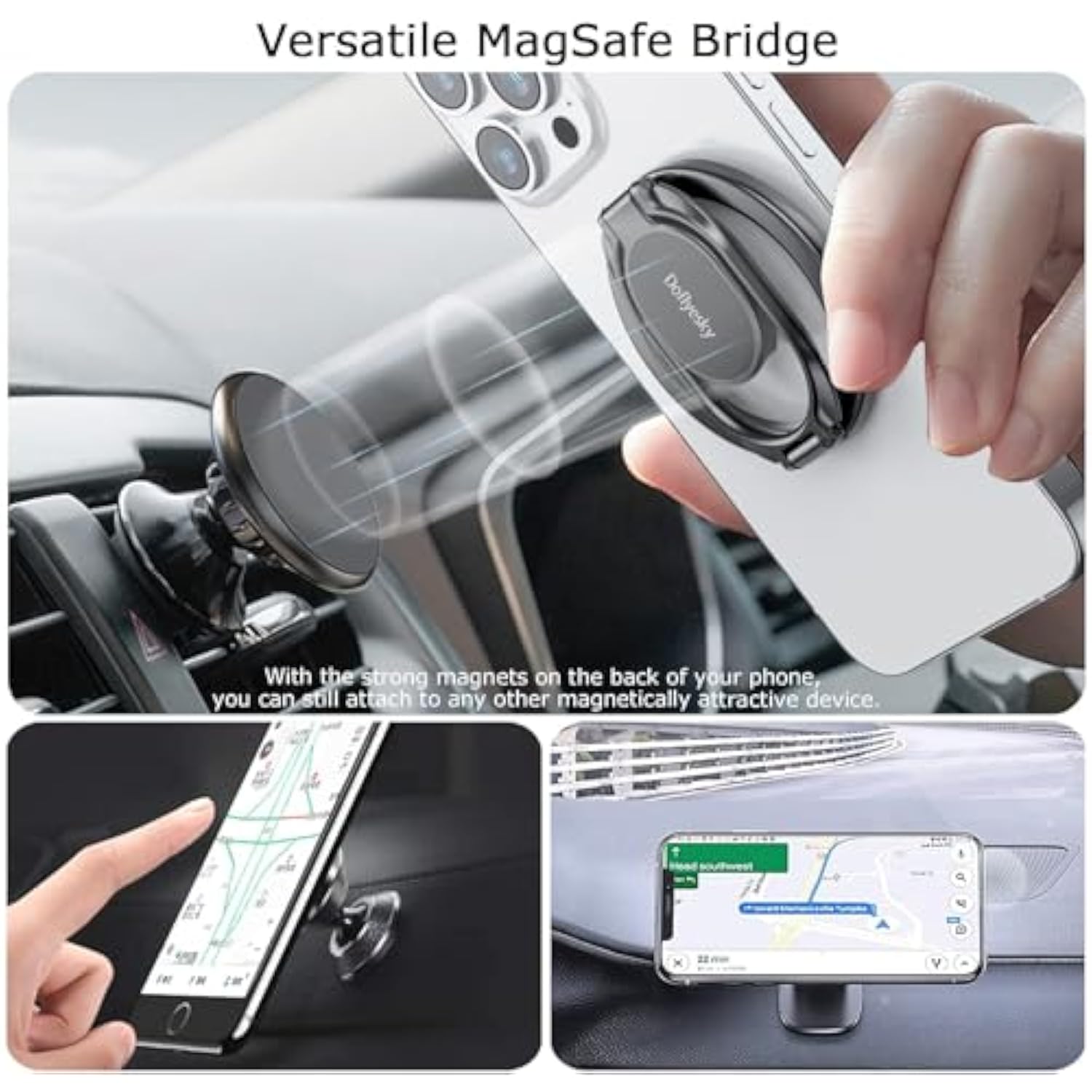 Magnetic Phone Ring Holder With Magsafe, Double Adjustable Gym Finger Ring Grip, Removable Phone Grip, For , Ipad And Smartphones, Compatible With Magnetic Car Mount (Colorful)