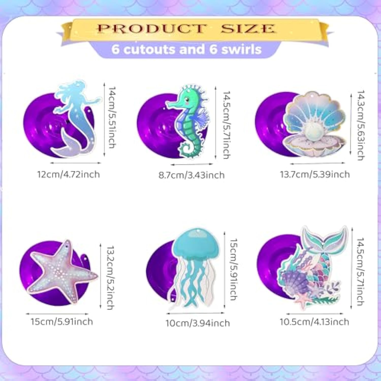 Mermaid Birthday Banner With Hanging Swirls - Under The Sea Theme Party Decorations For Girls Birthday,Children Love The "Mermaid" Banner Very Much