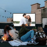 Projector Screen With Stand,120 Inches Indoor Projector Screen Outdoor Portable 16:9 4K Hd Rear Front Projection Movie Screen With Carry Bag Wrinkle-Free Design For Backyard Theater