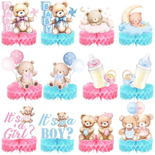 12 Pcs Butterfly Baby Shower Decorations Centerpieces, Bear