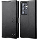 Compatible With Galaxy S23 Ultra 5G Case Wallet, Pu Leather Flip Folio Case With Card Holders Rfid Blocking Kickstand [Shockproof Tpu Inner Shell] Phone Case 6.8 Inch (2023) - Black