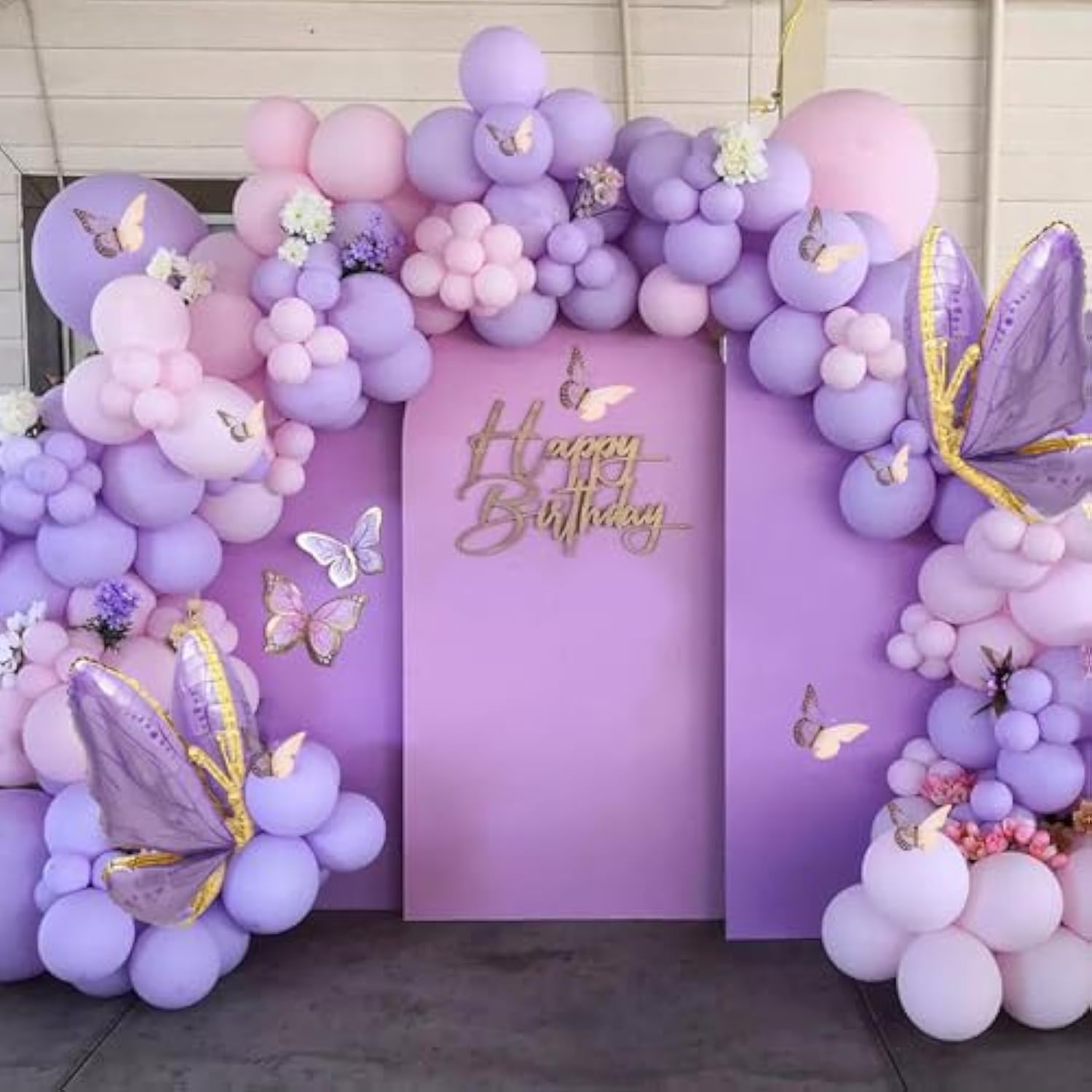 Purple Butterfly Balloon Arch Garland Kit 133Pcs Pastel Purple Pink Foil Balloons Arch Kit For Butterfly Birthday Party Decorations Baby Shower Decorations For Girls