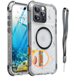 For Iphone 16 Pro Max Case Waterproof With Magsafe, Built In Camera Control [Screen Protector] [Lanyard], Ip68 Military Full Body Shockproof, For Water Sports Outdoor Work, 6.9" Frosted Black