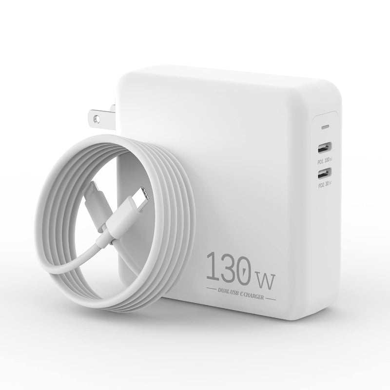 Macbook Pro Charger/Macbook Air Charger-130W Dual Usb C Charger For Macbook Pr