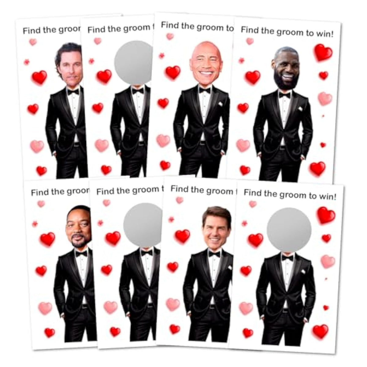 Find The Groom To Win Bridal Shower Scratch Off Game, 40 Pack, Fun & Easy Wedding Shower Game For Guests, Engagement Party, Bachelorette Party, And Bride-To-Be Celebration Scratch Off Cards.