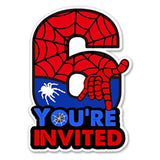 Cute Superhero 6Th Birthday Party Invitations Glitter Super Hero 6 Year Old Boy Birthday Shaped Invites Fill-In Invitations With Envelopes, Set Of 20