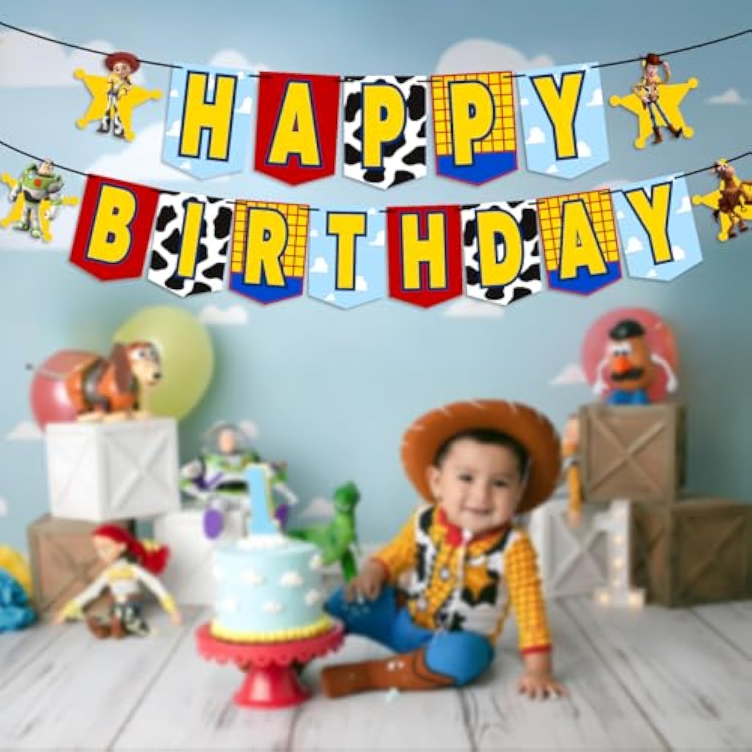 Toys Happy Birthday Banner for Kids Toy Game Party Decorations