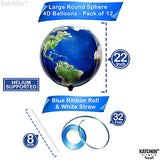 Globe Balloons Set - 22 Inch, Pack of 12, Travel Decorations