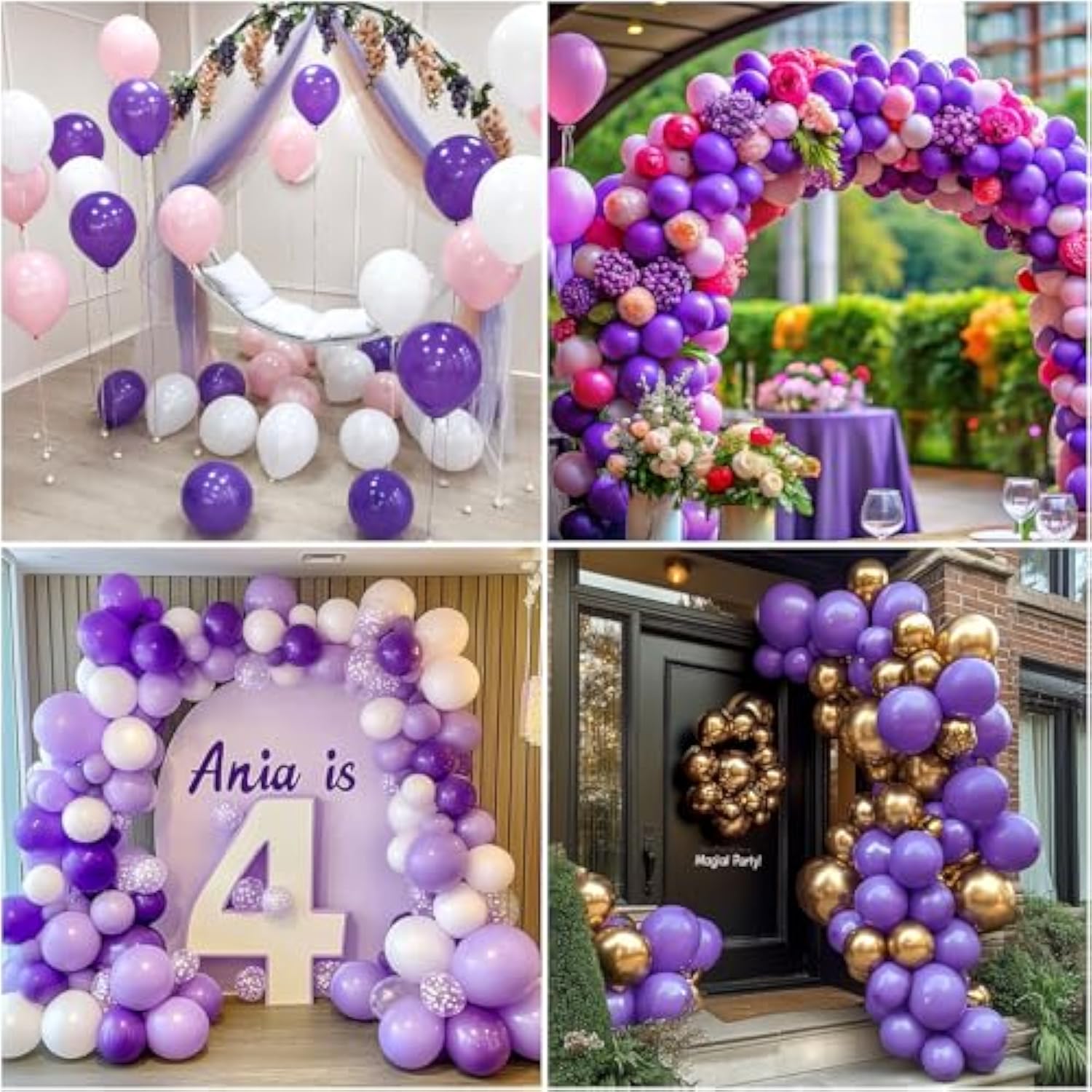 129Pcs Purple Balloons Different Sizes 18 12 10 5 Inch For Garland Arc