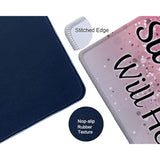 Mouse Pad Fashion Funny Wording Maybe Swearing Will Help Words Of Wisdom Keep Calm Non-Slip Rubber Base With Stitched Edges For Gaming Office Home And Travel, Pink