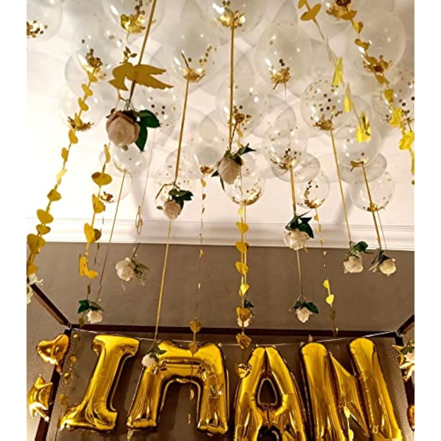 Gold Confetti Latex Party Balloons - 60 Pack 12 Inch Helium Gold Confetti Balloons For Wedding Graduation Baby Shower Birthday Party Decorations