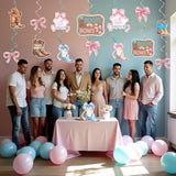 Boots Or Bows Gender Reveal Decorations Boy Or Girl Hanging Swirl Boots Or Bows Theme Baby Shower Decoration For Western Gender Reveal Party